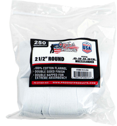PRO SHOT 2 1/2" RND CLN PTCHS 250CT PRO212-250