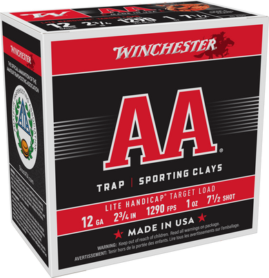 WINCHESTER 12G 2-3/4" #7.5 AA LT HNDICAP TRGT 1OZ 25RDS WINCAAHLA127