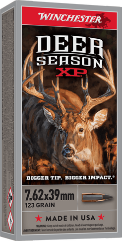 WINCHESTER DEER SEASON XP 7.62X39 123GR POLYMER TIP 20RD BX/200RD CASE WINCX76239DS