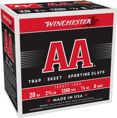 WINCHESTER AA SKEET LD 20GA 23/4 #8 WINCAA208