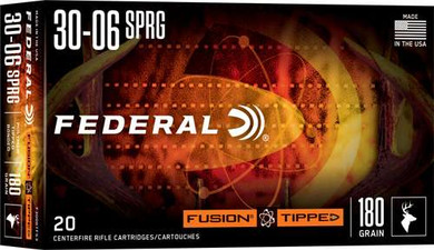 FEDERAL 30-06 SPRG 180GR FUSION TIPPED 20 RD/BX 10 BX/CS FEDEF3006TFS3