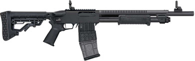 MOSSBERG 590RM TACTICAL MAG FED 12G SHOTGUN 18.5" 5 POSTION STOCK, MAGPUL FOLDING SIGHTS, 10+1 MOSS50213