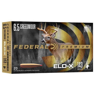 FEDERAL 6.5 CREEDMOOR 143 GR ELD-X 20 RD/BX 10 BX/CS FEDEP65CRDELDX1