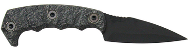 HALF FACE BLADES HUMINT 3" BLADE, 8"OA, CPM S45VN STEEL, ARMOR BLK, GRY MICARTA GRIP HFB-HUM3-BCM-ABC