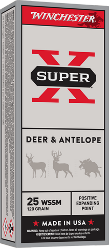 WINCHESTER 25 WSSM SUPER X 120G 20RD WINCX25WSS