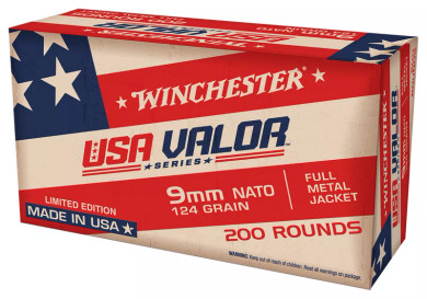 WINCHESTER USA VALOR 9MM NATO 124G FMJ 200RD VP WINCUSA9NATOW