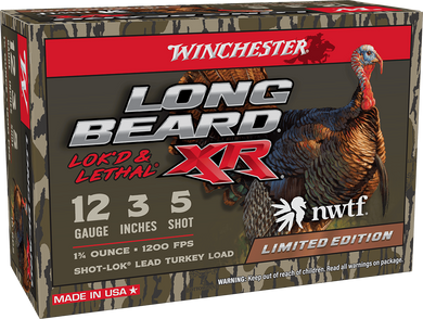 dWINCHESTER LONG BEARD XR NWTF 50TH ANN. 12G 3" #5 1-3/4O 10RD BX/100RD CASE WINCSTLB1235N