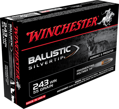 WINCHESTER BALLISTIC SILVERTIP 243WIN 55GR 20RD BX 200RD CASE WINCSBST243