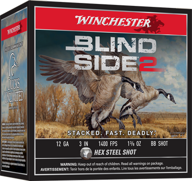 WINCHESTER BLIND SIDE 2 12G 3" BB 1-3/8OZ HV HEX 25RD BX WINCXBS123BB