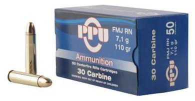PPU 30 CARBINE FMJ 110GR 50RD BOX 10 BOXES PER CASE PPUPP30F
