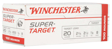 WINCHESTER 20 GA 2-3/4" #8 SUPER-TARGET 7/8 OZ 100 RD/BX 2 BX/CS WINCTRGT208VP