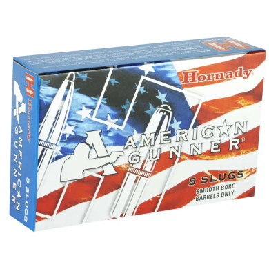 HORNADY AMERICAN GUNNER 12G REDUCED RECOIL 1OZ RIFLED SLUG 5RD BX 100RD CASE HORN86231