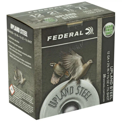 FEDERAL 12GA 2-3/4" 1 1/8 OZ 7.5 UPLAND STEEL 25 RD/BX 10 BX/CS FEDEUSH127.5