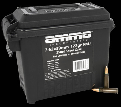 AMMO INC 7.62X39 122G FMJ 250RD CAN LOOSE AMMO76239122FMJ_B250