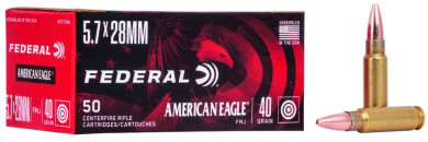 FEDERAL 5.7 X 28MM 40GR FMJ 50 RD/BX 10 BX/CS FEDEAE5728A