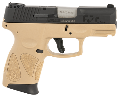Taurus 1G2C93112T G2C  Compact Frame 9mm Luger 12+1 3.26" Matte Stainless Steel Barrel, Matte Black Serrated Steel Slide, Coyote Tan Polymer Frame w/Picatinny Rail & Polymer Grip, Right Hand 150905