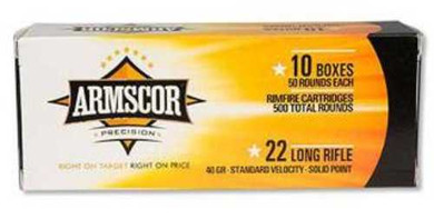ARMSCOR AMMO 22LR SVSP 40GR 500/10 AUA 50012PH