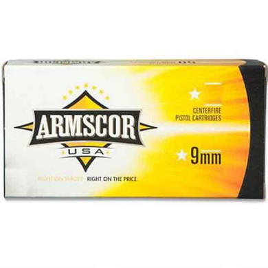ARMSCOR AMMO 9MM 147GR FMJ 50/20 AUA FAC95