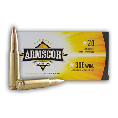 ARMSCOR AMMO 308WIN 147GR FMJ 20/10 AUA FAC3081N