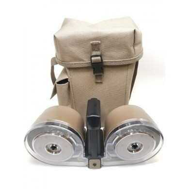 RWB DUAL DRUM MAG AR15 100RD TAN CLEAR FRONT RWB AR100T