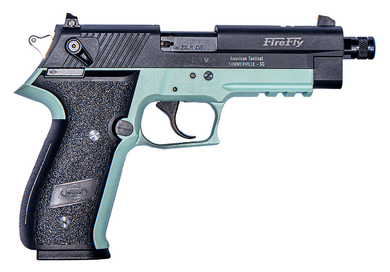 GSG GERG2210TFFM FireFly  22 LR 10+1 4" Black Threaded Barrel & Serrated Slide, Mint Zinc Alloy w/Accessory Rail Frame, Black Polymer Grip 141677