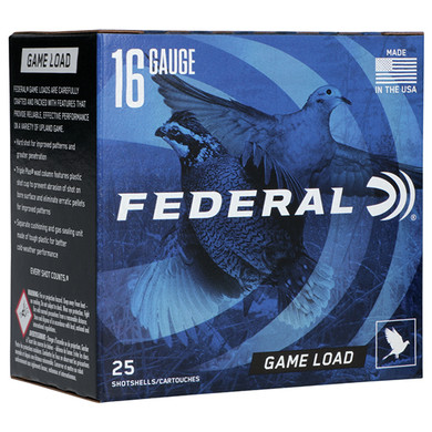 FED GAME-SHOK GAME 16GA 2.75 1OZ #8 25/10 FED H1608