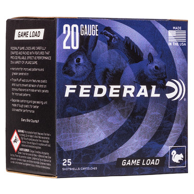 FED GAME-SHOK GAME 20GA 2.75 7/8OZ #8 25/10 FED H2008