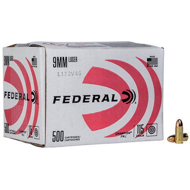 FED CHAMPION 9MM 115GR FMJ 500/1 FED C9115A500