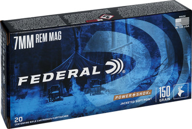 FEDERAL POWER-SHOK 7MM REM MAG150GR SP 20RD 10BX/CS A7RA
