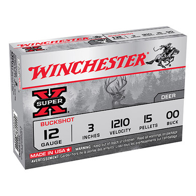 WIN SUPER-X BUCKSHOT 12GA 3 15PEL #00 5/50 WIN XB12300