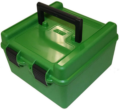 MTM RIFLE FLIPTOP HANDLE AMMO BOX 100RD GRN MTM R10010