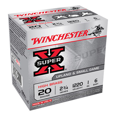 WIN SUPER-X UPLAND/SMALL 20GA 2.75 1OZ #6 25/10 WIN X206