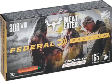 FEDERAL PREMIUM 308 WIN 165GR</br>TROPHY COPPER 20RD 10BX/CS AP308TC2