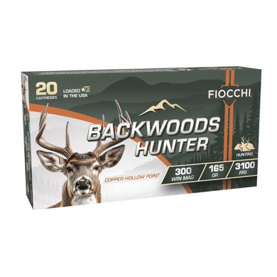 Fiocchi Backwoods Hunter Rifle Hunter .300 Win Mag 165gr CHP 3100 fps 20/ct XN300WMBHC