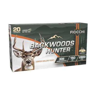 Fiocchi Backwoods Hunter Rifle Ammunition .308 Win.150gr CHP 2900 fps 20/ct XN308BHC