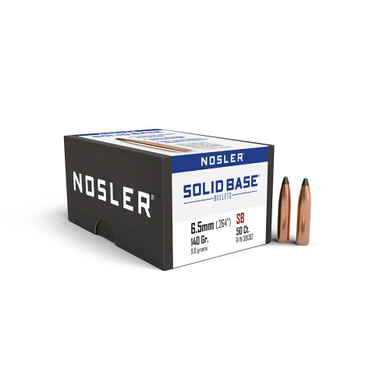 Nosler Solid Base Rifle Bullets 6.5mm .264" 140 gr 50/ct NO38052
