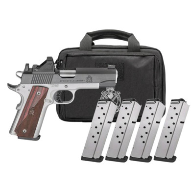 Springfield Gear Pac 1911 Ronin AOS Handgun .45 Auto 8rd Magazines(4) 4.25" Barrel Green Dot & Bag FKPX9118LAOSPAC