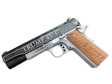 AMERICAN CLASSIC TROPHY 1911 45ACP 5" TRUMP GOLDEN ERA BLACK/SILVER 8RD TRIS85635-TRUMP