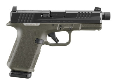 RUGER RXM THREADED 9MM PISTOL 4.5" BBL OD GREEN MAGPUL EHG, O.R. 2-15RD MAGS RUGE19436