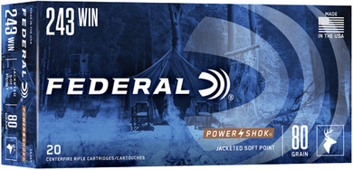 FEDERAL POWER-SHOK 243 WIN80GR SP 20RD 10BX/CS A243AS