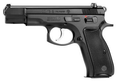 CZ 75B 50TH ANNIVERSARY 9MM PISTOL 16RD BLACK, FIXED SIGHTS, MANUAL SAFETY, 2-16RD MAGS O17_CZ91162