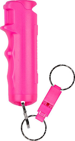 SABRE PEPPER GEL SPRAY W/QUICK</br>RELEASE WHISTLE FLIP TOP PINK F15PUSGW2