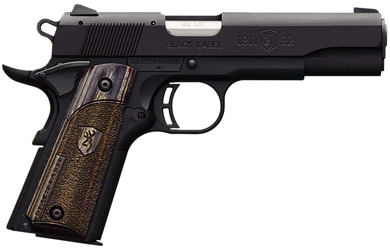 Browning 051814490 1911-22 Black Label Full Size Frame 22 LR 10+1, 4.25" Stainless Steel Barrel, Matte Black Serrated Slide & Polymer Frame w/Beavertail 96639
