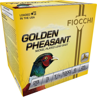 FIOCCHI GOLDEN PHEASANT 28GA 1200FPS 1 1/16OZ #6 25/BX 250031033