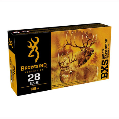 28 NOSLER 139GR BXS POLYMER TIP SOLID EXPANSION 20/BOX 105004384