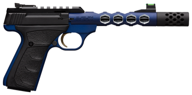Browning 051562490 Buck Mark Plus 22 LR 10+1 5.90" Vision, Threaded w/Sawtooth Cuts Barrel, Matte Black Optic Ready/Serrated Steel Slide, Blue Anodized Aluminum Black Ultragrip FX Grips 130326
