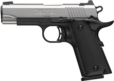 BROWNING 1911-380 STAINLESS380ACP 3.58"COMP 8RD BLK/SS* G051119492