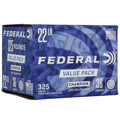 CHAMPION TRAINING 22 LONG RIFLE 36GR LEAD HOLLOW POINT 325BX 430108583
