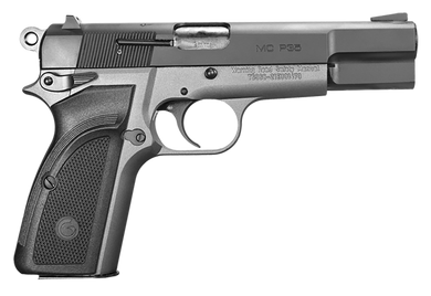 EAA GIRSAN 390455 MC P35  9mm Luger 15+1, 4.87" Black Steel Barrel, Black Serrated Steel Slide, Matte Stainless Steel Frame, Black Checkered Polymer Grip, Ambidextrous 142948