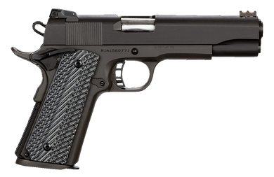 Rock Island 51623 Rock Ultra FS 9mm Luger Caliber with 5" Barrel, 10+1 Capacity, Overall Black Parkerized Finish Steel, Beavertail Frame, Serrated Slide & Black/Gray G10 Grip 35200